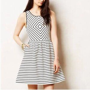 Mauve Anthropologie striped A-line dress (808)🦋🔮